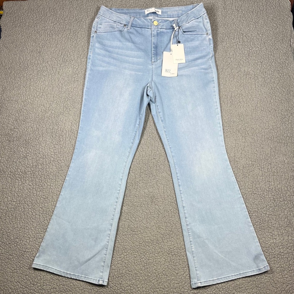 1822 Denim Better Butter High Rise Slim Bootcut Jeans Light Wash Womens 16/33